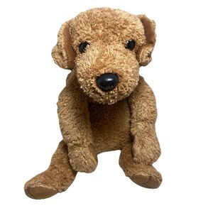 Ty Classic Dog Plush 16 in Shaggy Brown Laying Stuffed Animal 1999 No Tag